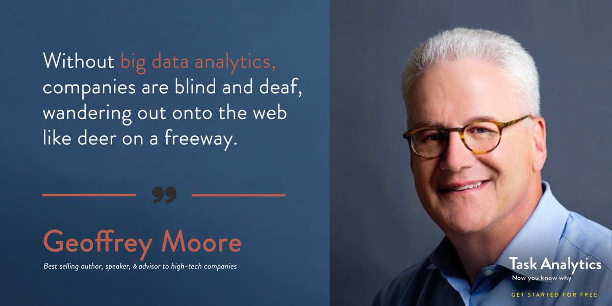 Task Analytics on Twitter: ""Without big data analytics, companies are  blind and deaf, wandering out onto the web like deer on a freeway." —  Geoffrey Moore @geoffreyamoore #motivationmonday… https://t.co/PqeIyBRzey"