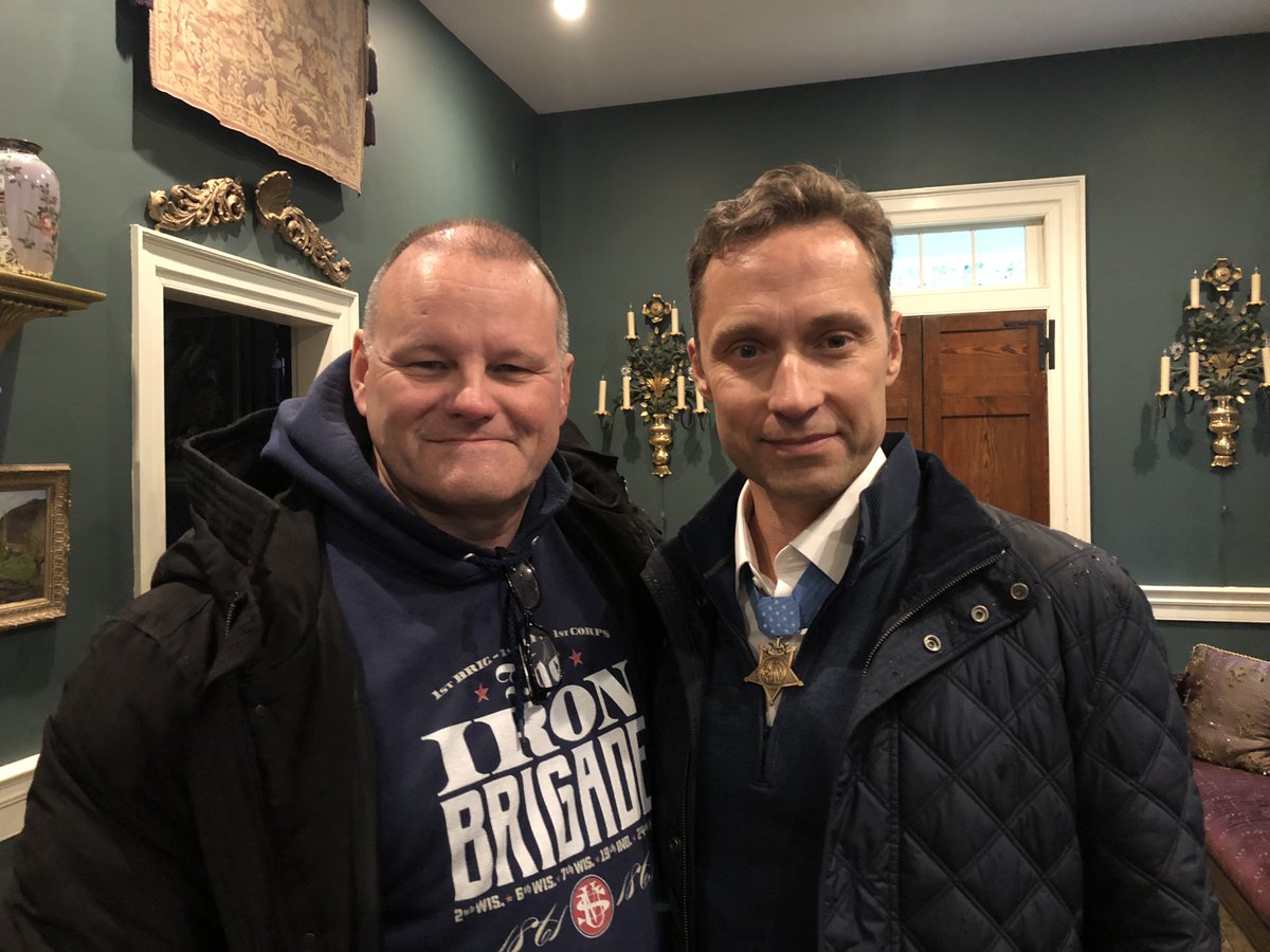 JeffGriffith's tweet photo. #MedalofHonorDay Here's a pic from our @Battlefields photo/videoshoot with Medal of Honor recipient #BrittSlabinski at Fredericksburg Battlefield, VA #MedalofHonor #hero #BrothersInValor #BehindTheScenes https://t.co/XMhywh4iRc