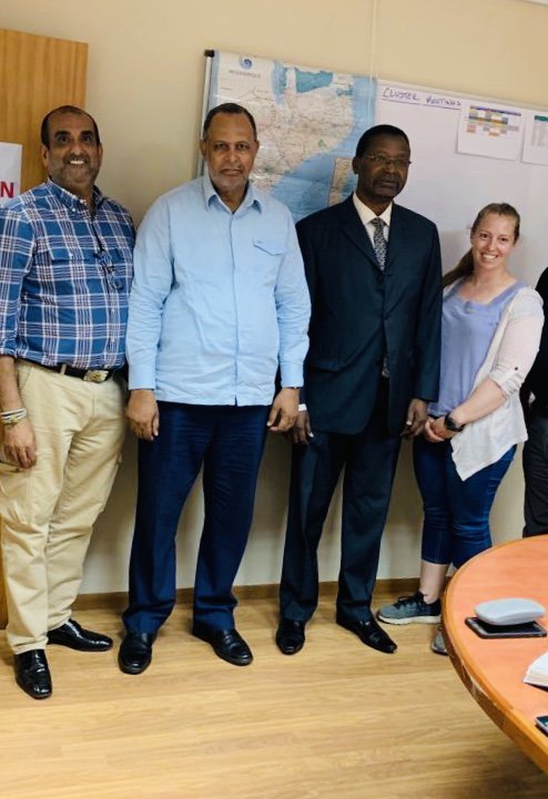 NYCMedics's tweet photo. 500,000 people affected by #MozambiqueFloods from brought by #CycloneIdai. #NYCMedics Global Disaster Reliefs Courtney Artridge met with the Vice Minister of Health in Mobuto and #WHO as part of our assessment team on the ground to help the recovery efforts. https://t.co/7nHZkBYirx