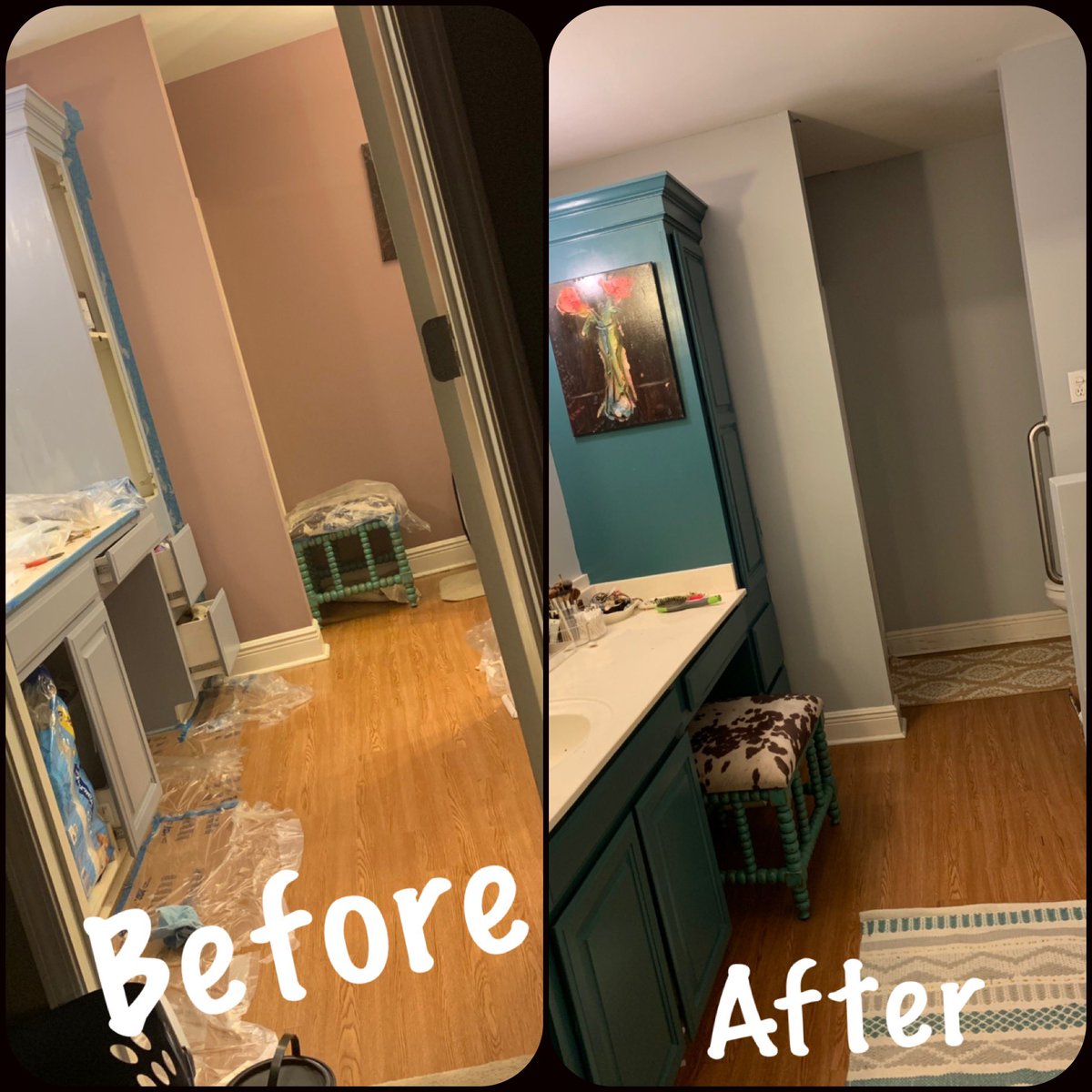 LOTPCasey's tweet photo. Still have some touch up work to do, but I couldnโt be prouder of how my paint project turned out๐ #SusieHomeMaker #WillNotQuitMyDayJob #DidItMyself https://t.co/qmxX9YnDud
