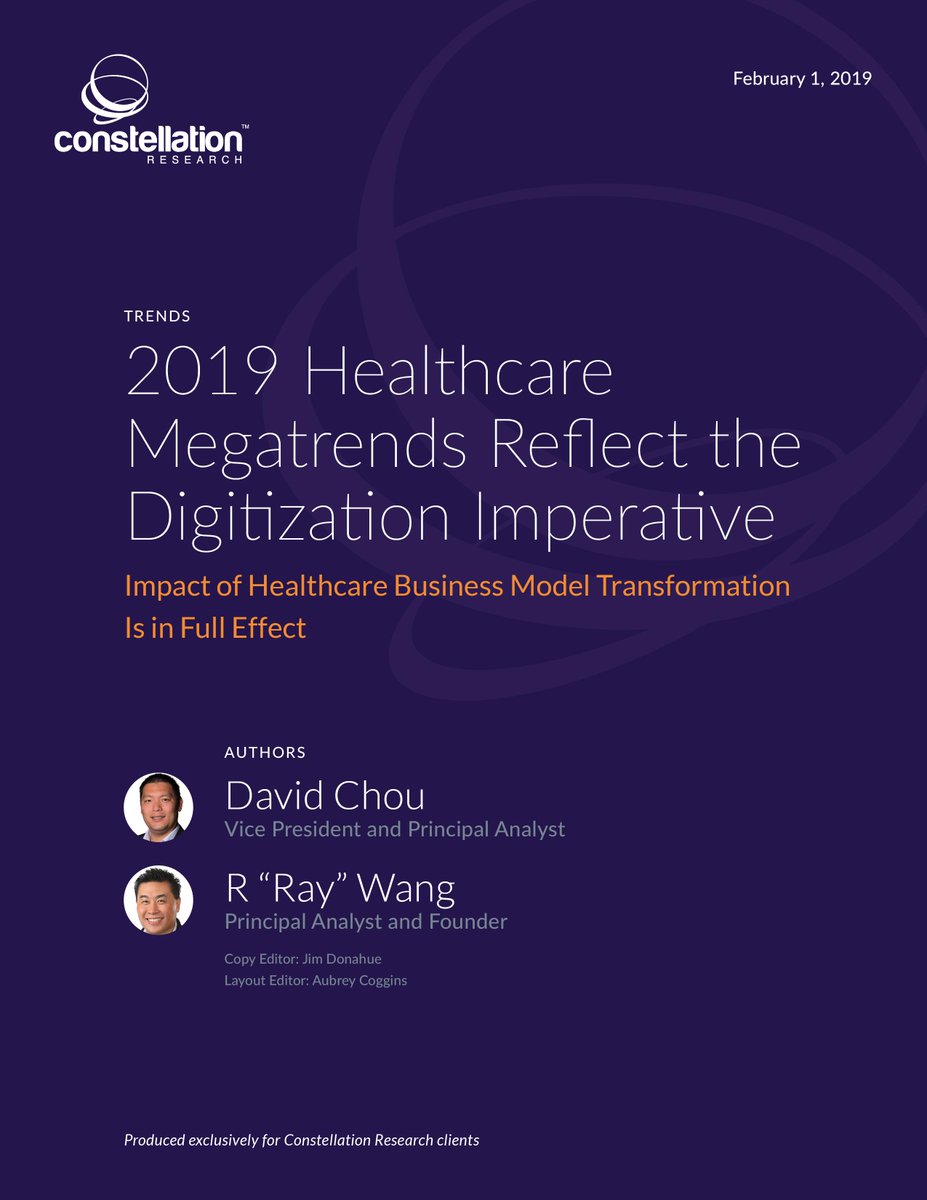 Check out the 2019 #Healthcare Megatrends Reflect the DigitizationImperative buff.ly/2UGZNCJ @dchou1107 @rwang0 @constellationr #CIO #CDO #CMO #HIMSS19