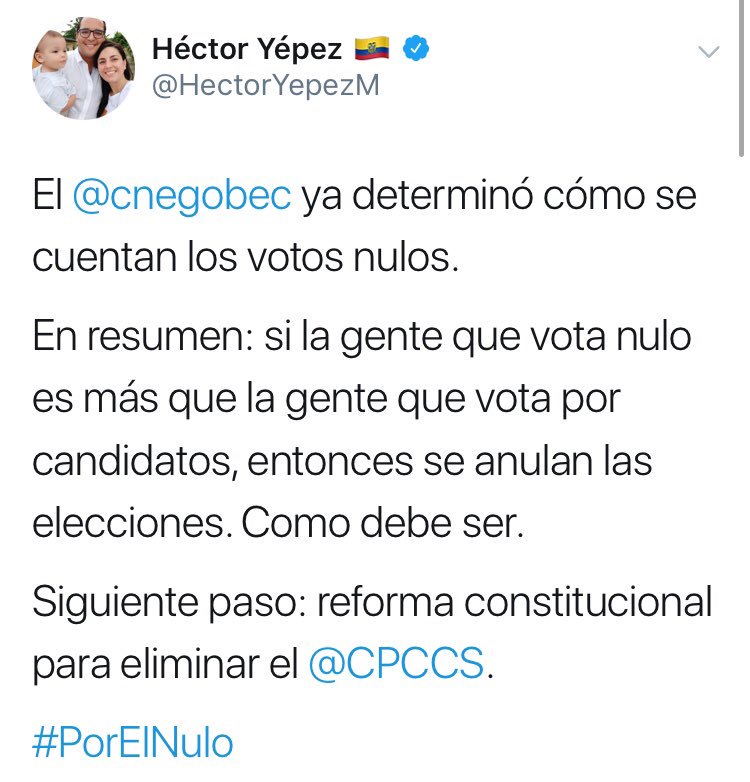 ThePulpEc's tweet photo. Y bueno, con la (fallida) estrategia #PorElNulo la intención de @HectorYepezM era de hacer una reforma constitucional para eliminar el cpccs. 

Pero entonces para q carajo nos pedia el voto en 2018? Mr austeridad no se puso a pensar en el despilfarro q es una eleccion? https://t.co/jrtOxCy5sx