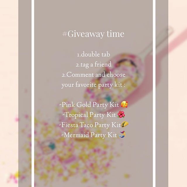 PomPomGLAM's tweet photo. Give-Away time 
To join and make a chance of winning your favorite Party Kit Simply follow these steps 👇 
1.double tab
2.tag a friend
2.Comment and choose your party kit :
-Pink Gold Party Kit 🥰
-Tropical Party Kit 🌺
-Fiesta Taco Party Kit🌮 -Mermaid … https://t.co/oILMgnQd7D https://t.co/yCHSnV6b73