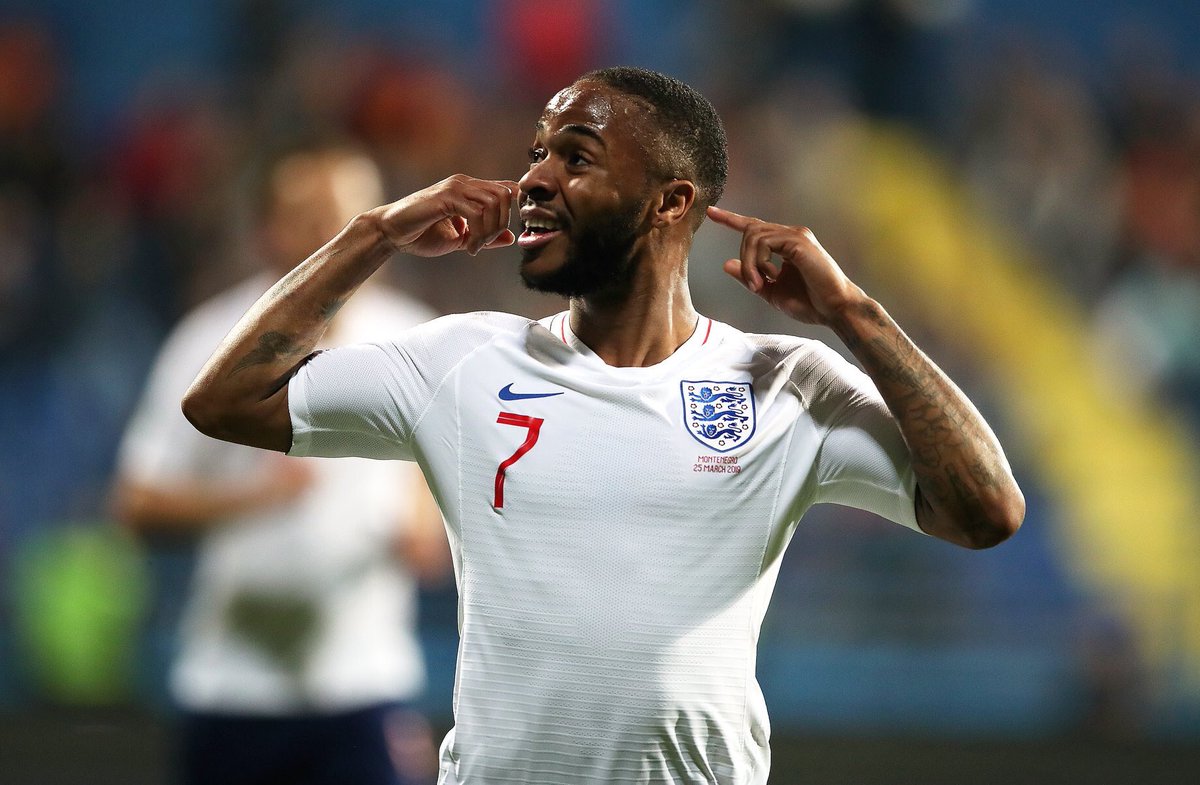 FansBet's tweet photo. It is being widely reported that some of the Montenegro fans were chanting racist slogans towards England’s Raheem Sterling during their match. 😕

His response? A goal and an assist 👏

Well played Raheem 👍 #ENG #MNEENG https://t.co/UHbNRE31HW