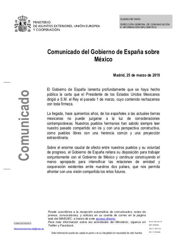 AntiTelevisaMx's tweet photo. ¡ÚLTIMA HORA!

El Gobierno de #España lamenta que se haya hecho pública la carta de #AMLO al Rey Felipe VI...

Y rechaza el contenido de la carta. AMLO pedía al Rey una disculpa por el exterminio que fue la Conquista.

Como Mexicano siempre apoyaré a México.

¡YO ESTOY CON AMLO! https://t.co/UTukalEexx