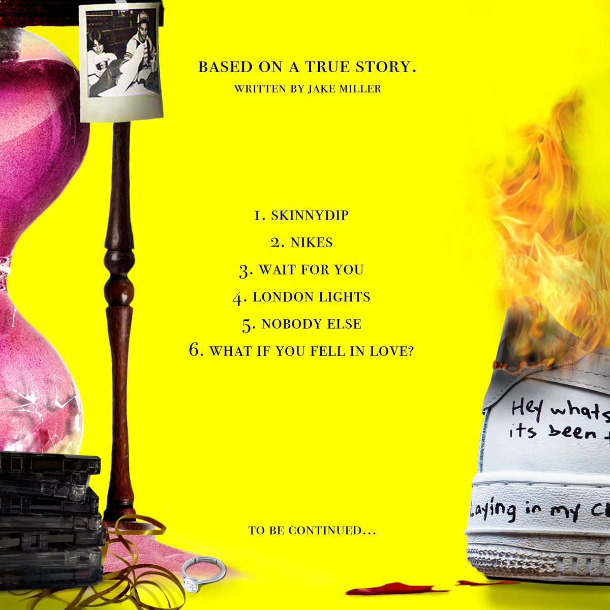 jakemiller's tweet photo. BASED ON A TRUE STORY. Available everywhere this Friday 💛💿💛💿 https://t.co/9albdzCIu6