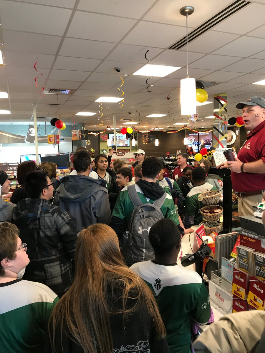 THSTitans's tweet photo. @THSBocce and Titan Unified Track took over @Wawa today to celebrate Maryland Day with the @SpOlympicsMD , @Fred_MD_Police and #GoosePride. Together we celebrate community, relationships and diversity! #WeRTro https://t.co/O4fbvgFbbI