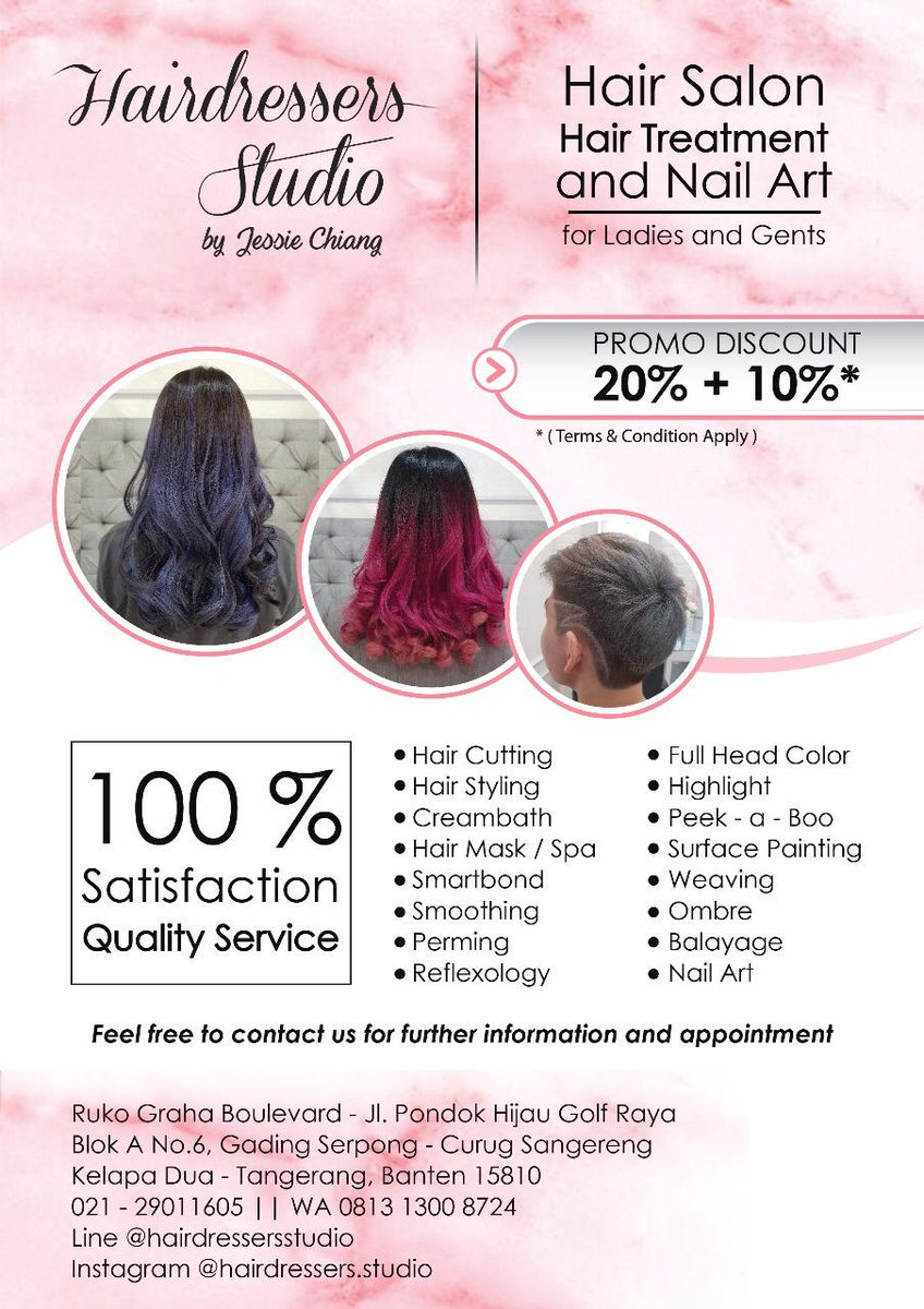 Yuk datang ke HAIRDRESSERS STUDIO 🤩 Hair Salon baru utk Pria &amp; Wanita di daerah Gading Serpong - Tangerang ♥️