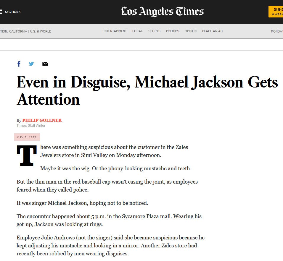 Can't even say I'm surprised. -_-  #leavingneverlandRmbr the claim Jackson took an accuser to a jewelry store to buy a ring? Well, an LA Times article AT THE TIME covered the event. Security guard said they bought "several toy figurines", not a ring. @cnn Not watching  #lhhatl.