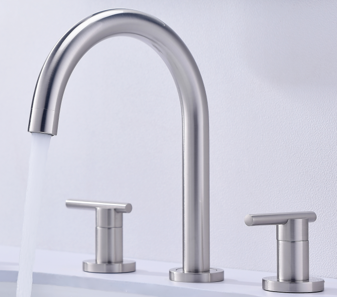 bath_etel's tweet image. Etel Widespread Bathroom Faucet, Double Handles 3 Holes 2 Levers 8 Inch Bathroom Sink Faucet for Lavatory Vanity Basin, cUPC Certificated Lead-Free(2512) (Brushed Nickel)  amzn.to/2JpXwuU