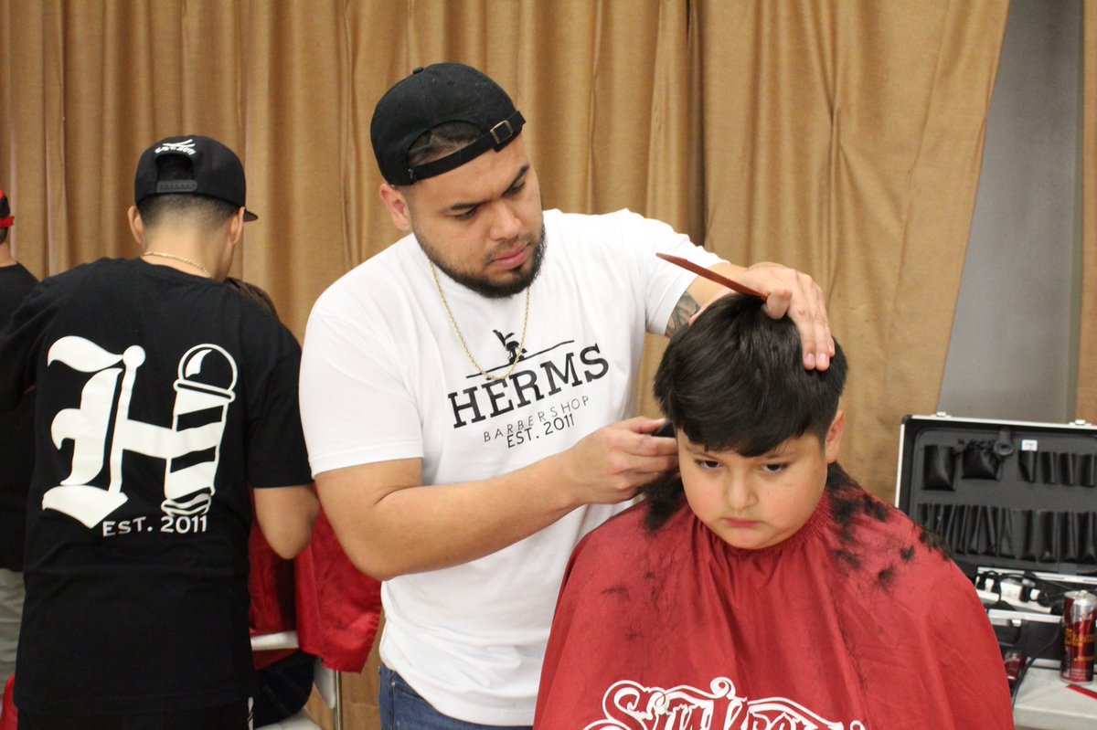 Thanks again to the barbers from <a href="/hermthebarber/">"H3RM_CUTiT” 💈</a> for hooking our kids up with the fresh haircuts. #TeamBCSD #kidsmatter #givingback