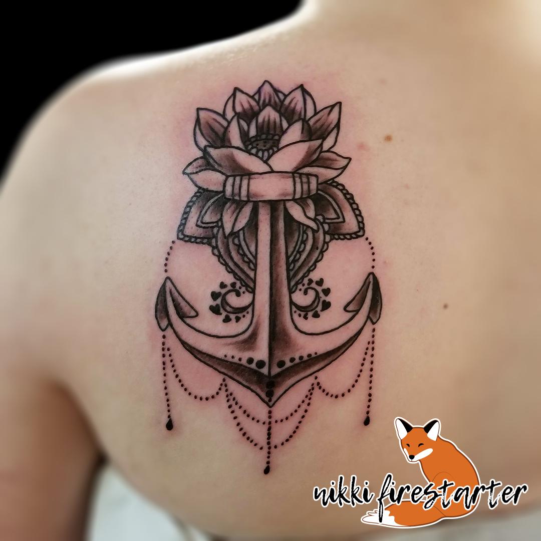 NikFirestarter's tweet photo. Some simple black work anchor action.

https://t.co/vTVdZBYDcO

#tattoo #bodyart #bodymod #ink #art #nonbinaryartist #nonbinarytattooist #mnartist #mntattoo #visualart #tattooart #tattoodesign #anchor #mandala #lotusflower #lotus #blacktattoo #jeweltattoo #simpleshading https://t.co/vefhzAKcag