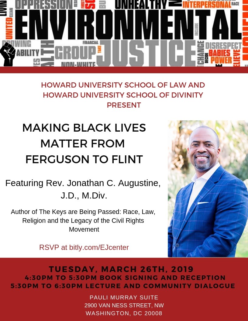 Please join us at the kickoff event for Howard University's Environmental Justice Center. This Tuesday! #environment #environmentallaw #environmentaljustice #flint #cleanair #cleanwater #cleansoil #blacklives #socialjustice #racism #environmentalracism #HUSL #HU