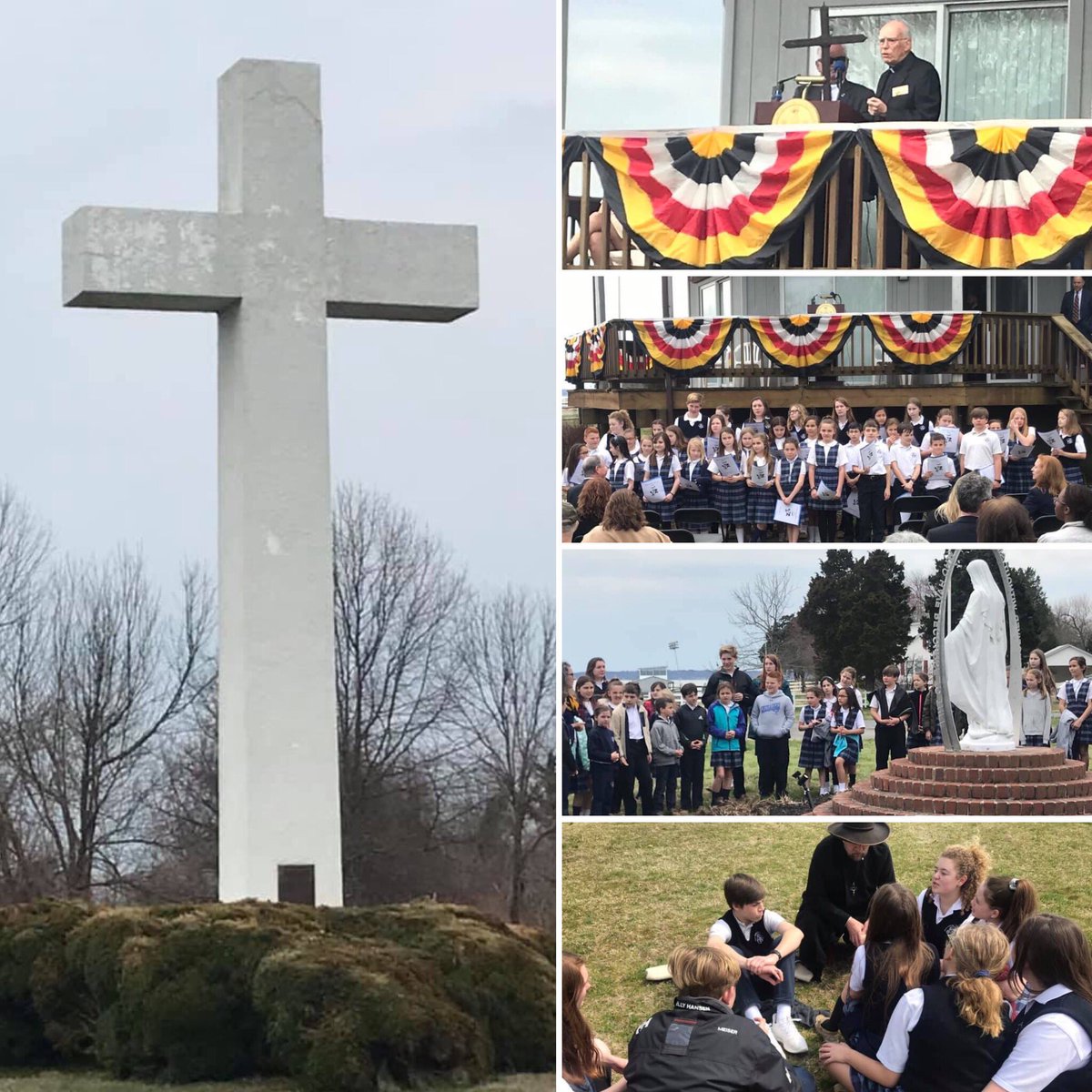 FAWcrusaders's tweet photo. What an amazing experience for our students - attending the Maryland Day program at the St. Clement’s Island Museum and celebrating Mass on the very land where Father Andrew White offered a Mass of Thanksgiving on March 25, 1634!! https://t.co/KfAIlDe58s