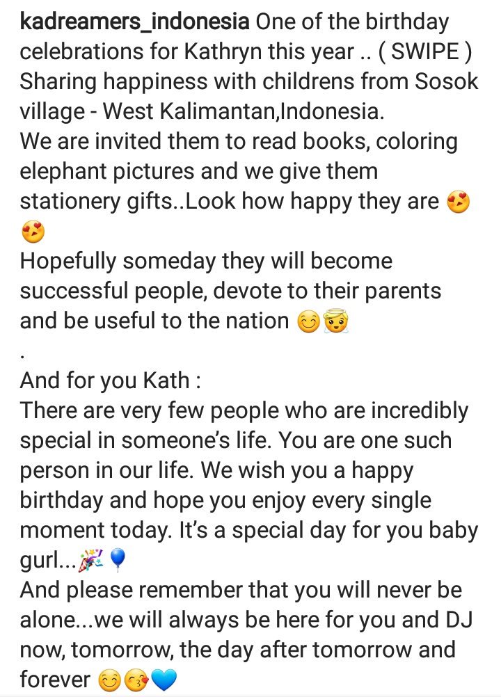 Watch out <a href="/KaDsIndonesia/">KaDreamers Indonesia</a> 's Birthday Celebration for Queen <a href="/bernardokath/">KATH 🐘</a> 🎉🎉

m.facebook.com/story.php?stor…

#KathWinsAt23
