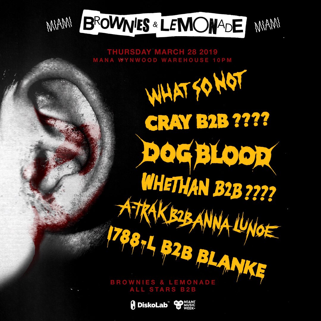 ilovesickdrops's tweet photo. Brownies & Lemonade! @atrak @officialdogblood @whatsonot plus many more including some surprise guest! Definitely one of the parties to check out this week! Follow @diskolab to see all the incredible parties they are throwing next week! 💦 #mmw #miamimusicweek #ilsd 💦 https://t.co/TYnRfzr5PM