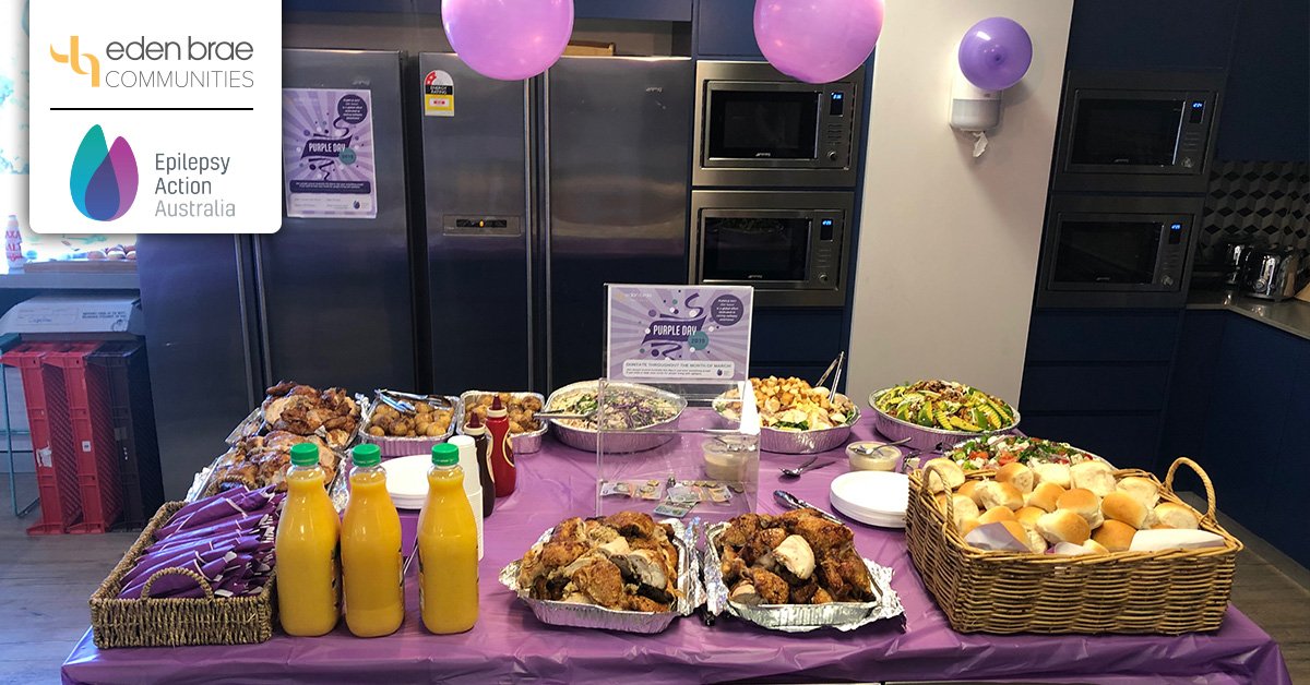edenbraehomes's tweet photo. EBH employees enjoyed a charity lunch today being Purple Day which raises awareness and support for epilepsy around the world.     #PurpleDay26March #EpilepsyActionAustralia #supportingepilepsy #ebhcommunities #charityday https://t.co/x2hgRfVzuk