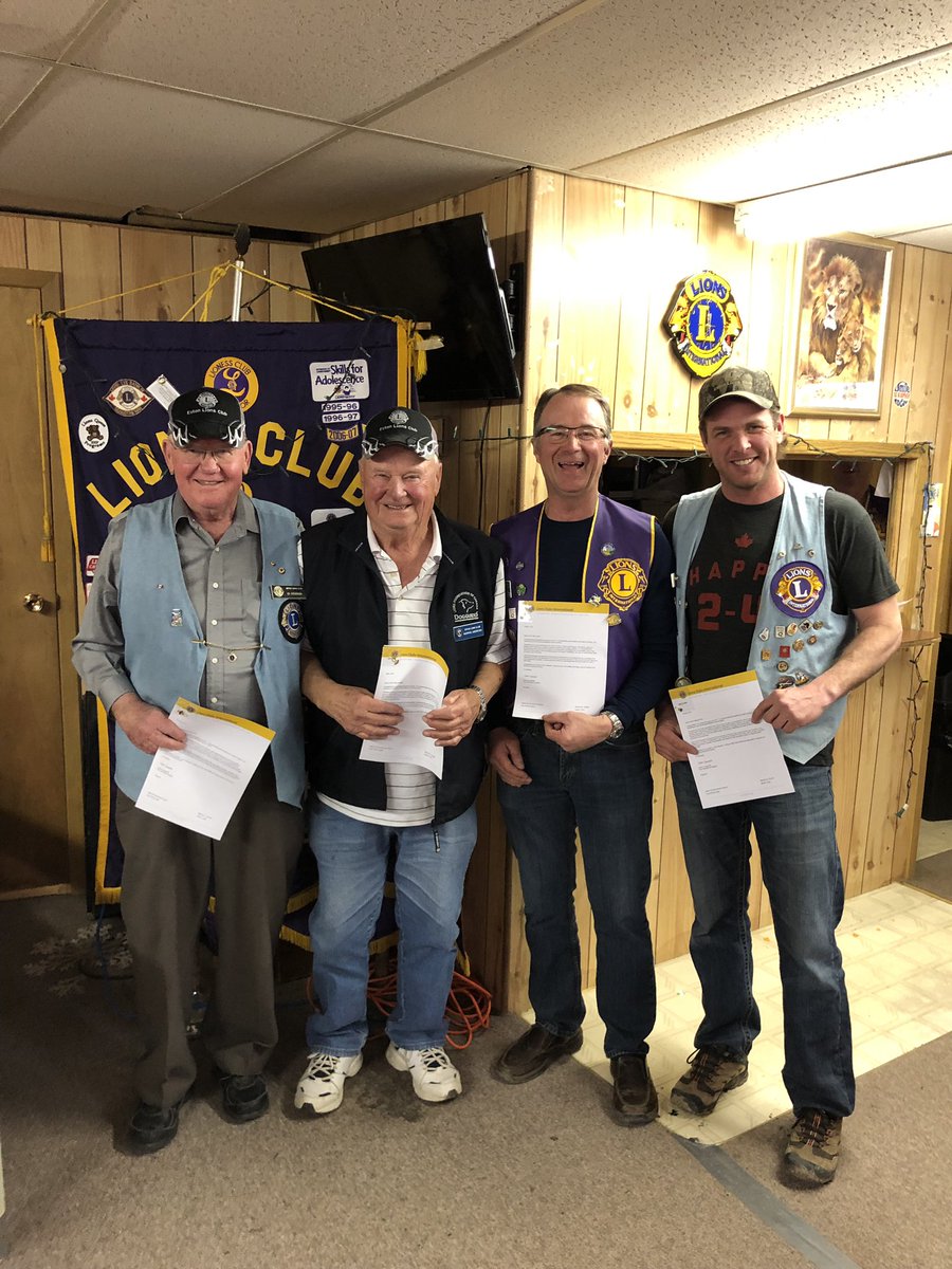 The Eston Lions club would like to congratulate Lion Ed Stevenson on his 60 year chevron Lion Morris Andrew on his 50 year chevron <a href="/RonRontessier/">Ron</a> on his 30 year chevron and <a href="/mprice73/">Malcolm Price</a> on his 20 year chevron. #weserve