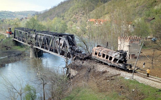 Americas_Crimes's tweet photo. During the bombing campaign, NATO committed many explicit war crimes. Here is a list of some of the most infamous of these crimes: 

On April 12, 1999, a NATO jet conducted a "double tap" strike on a passenger train at Grdelica gorge, killing 60 civilians. https://t.co/yUCfIZXlZA