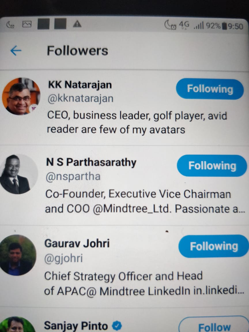 AlsoMatter's tweet photo. #mindtreematters 
#mindtree
MT management is living in some echo chamber ??

Some lady wrote in ET few days back abt how L&amp;T is not the right owner as they were involved in some 15cr bribe for a building permit..lo n behold all MT bosses start following her https://t.co/3KKK9ZLoW7
