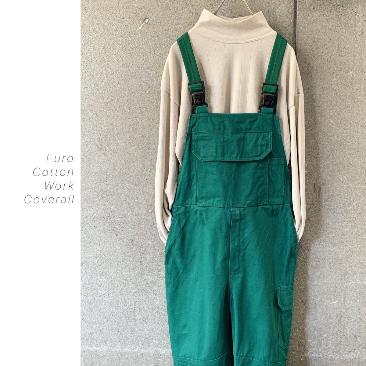 Taffee Europe Work Overalls 入荷 明るめグリーンが可愛い Euroワークオーバーオール 大きめポケットが可愛いアクセント Taffee 宮崎 古着 ユーロ古着 ユーロワーク Ootd 古着コーデ オーバーオール 古着mix T Co Pnqdjnzj3c