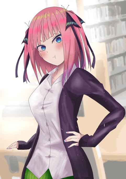 kiramekiさんがTwitterに投稿した中野二乃(五等分の花嫁)のイラスト。