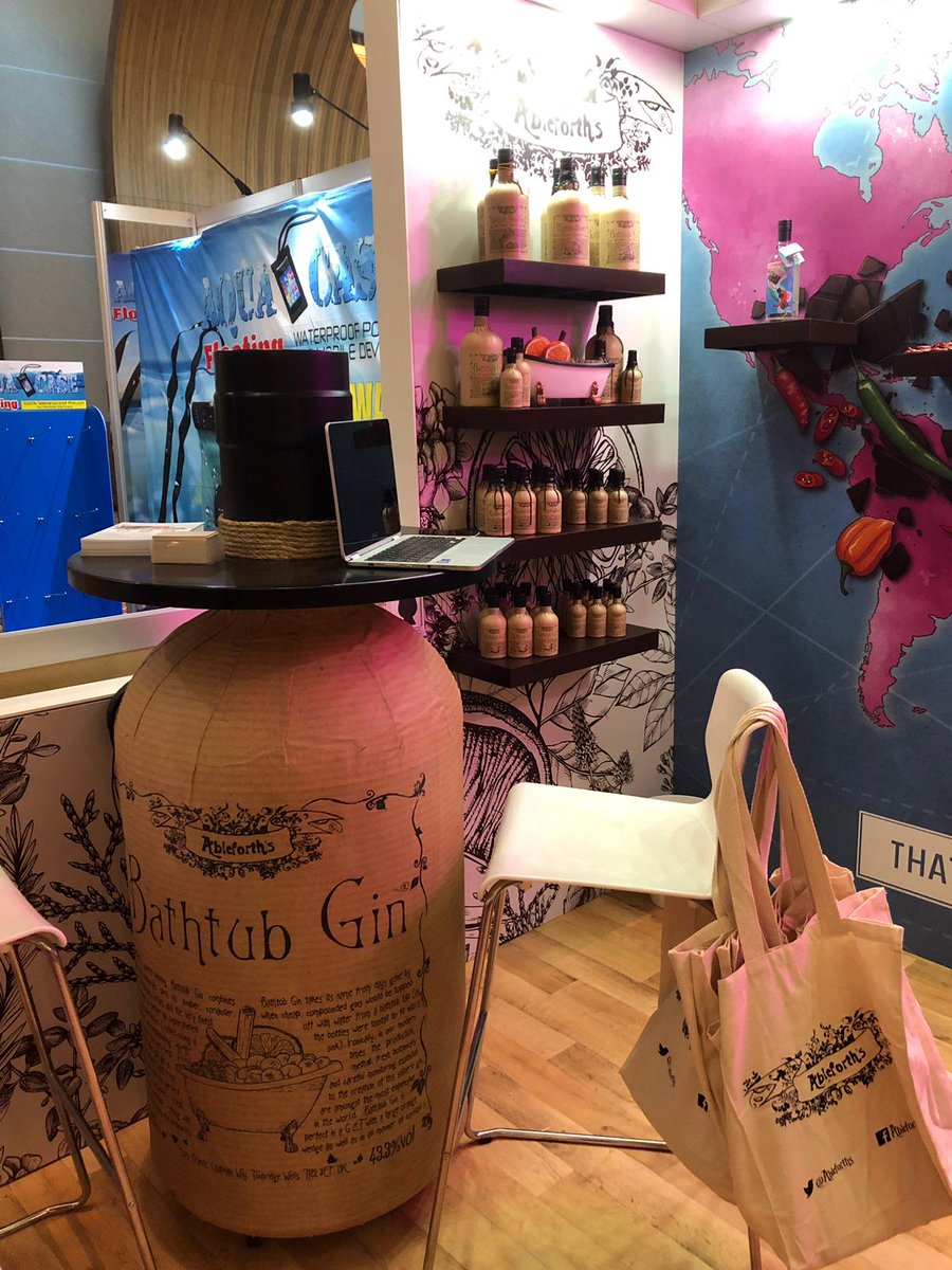 AtomBrands's tweet photo. We're excited to be at the #IAADFS today! We've got plenty of @BoutiqueyGin and @Ableforths with us so if you're here, stop by stand 14 and sample some gins! #SummitoftheAmericas #gin #spirits https://t.co/vSXdzQEVxN