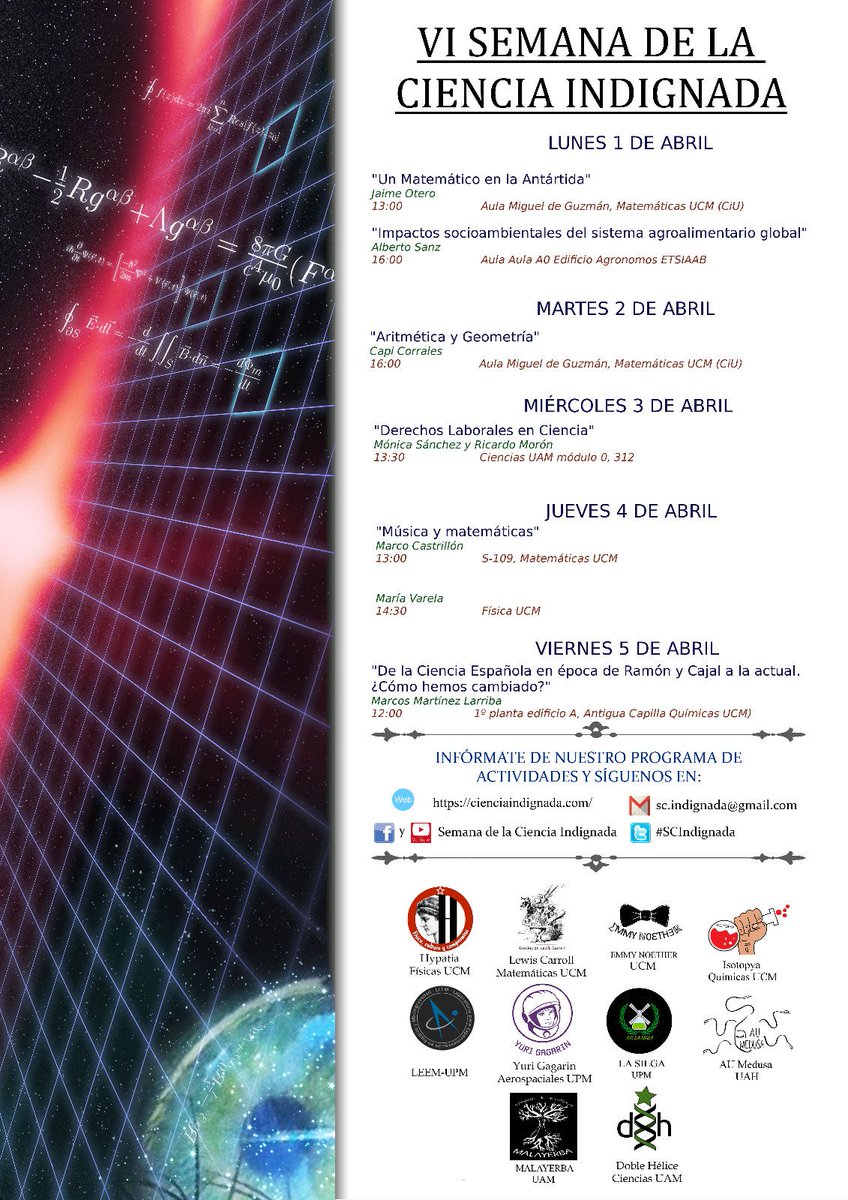 IsotopyaCCQQ's tweet photo. Por primera vez formamos parte del evento anual de la #SCIndignada y estamos muy contentos de contribuir con una charla en un movimiento que nos une a todos para dejar claro que #SinCienciaNoHayFuturo https://t.co/RS5UWfHjtv