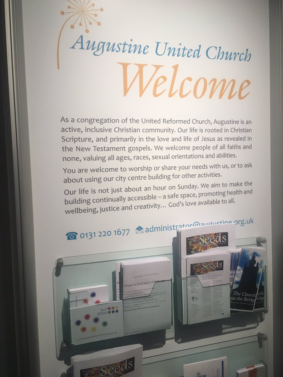 Stopped by the lovely <a href="/AugustineUnited/">AugustineUnited</a> yesterday! Friendly reminder for our Edinburgh followers that this is a wonderful inclusive space! <a href="/OurTribeAUC/">Our Tribe</a>