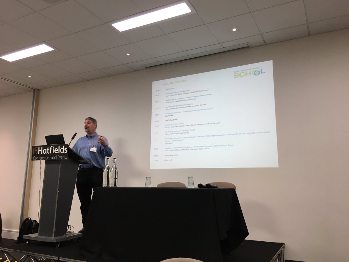 mattmannion26's tweet photo. Agenda for the day at the @SupplyCSSchool #SCSDay for which @SkanskaUKplc is a founding partner. Today, Skanska’s Senior Environment Manager Eleanor Stewart is taking about Skanska’s work with healthy building and wellbeing https://t.co/3DuxX4o5OI