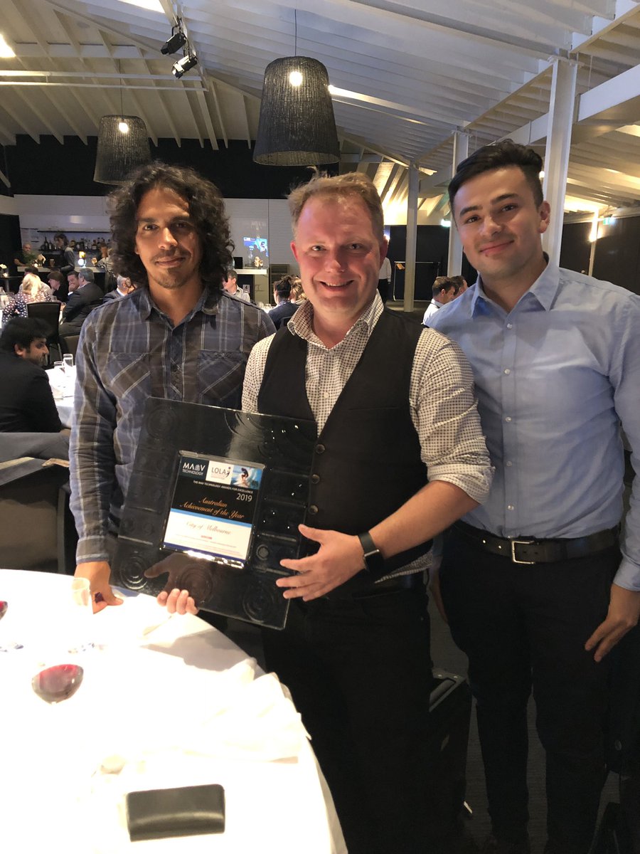 danielamazzone4's tweet photo. Amazing win from @cityofmelbourne and @CodeforAus team on winning #MAVTech19 awards - big congrats #disruption #civictech https://t.co/gfBKoVJFNp