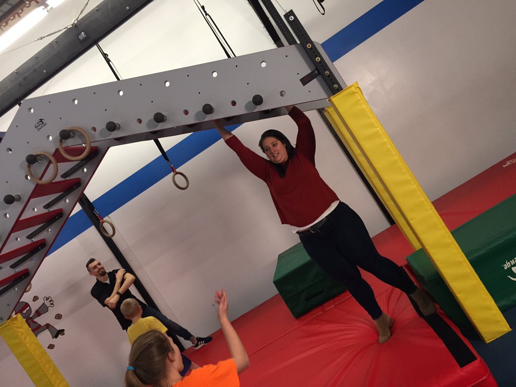 NHChronicle's tweet photo. Almost got it. This is the @NHChronicle field crew trying the #DevilSteps at @USANinjaChall in #Manchester. For the record, it's really hard!! @ErinWMUR @videoshep @MaryPaigeProvos via @sean_wmur https://t.co/gz7kYQJxCT