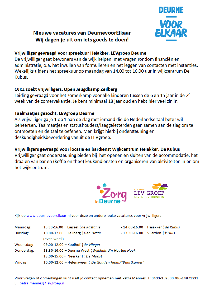 Deurnevoorelk's tweet photo. Ook maart heeft weer volop leuke vrijwilligersvacatures. Kijk ook op: https://t.co/SmLEPbLw4f https://t.co/v1CzcUcuoD