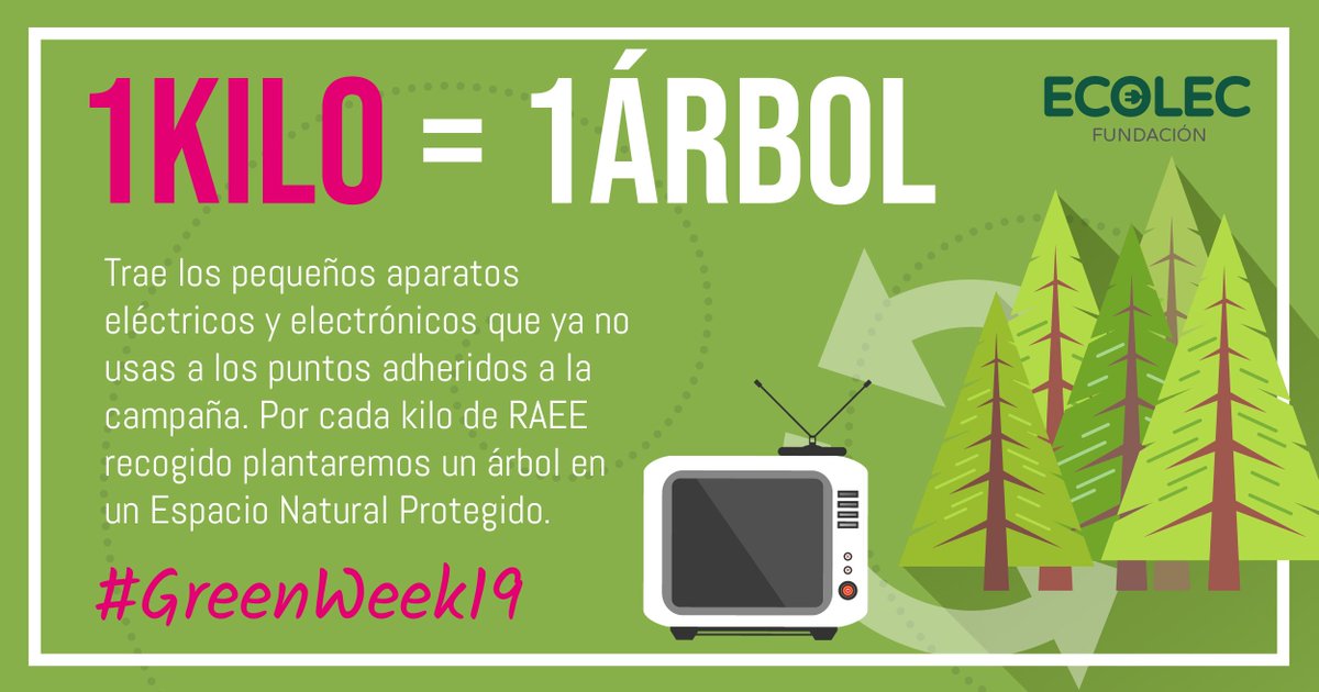 FundacionEcolec's tweet photo. Desde @FundacionEcolec apostamos por la correcta gestión de #RAEE. Por eso impulsamos campañas como la #GreenWeek19. En caso de que aún no lo hayas hecho, ¿a qué esperas para participar? Esta primavera, ¡renuévate y recicla! https://t.co/BQ0q6EvGbv https://t.co/XahMvE11za