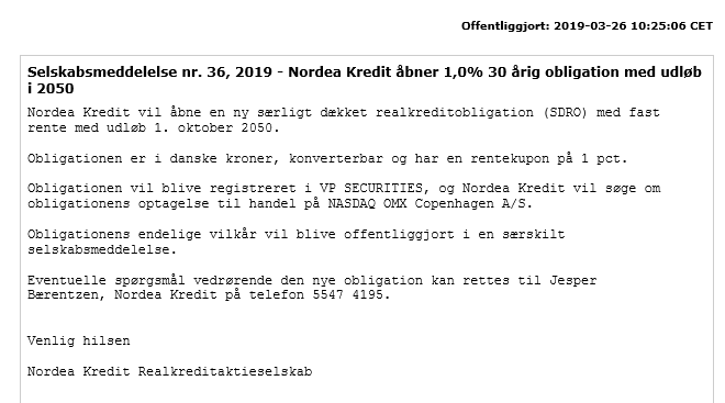 Boligoekonomen's tweet photo. Så er danmarkshistoriens laveste boligrente en realitet. I Nordea Kredit har vi netop udsendt en fondsbørsmeddelelse om, at vi åber et 30-årigt 1%-lån med afdrag.
#dkbolig #dkrente #fastrente #boliglån https://t.co/xxNr5a60ND