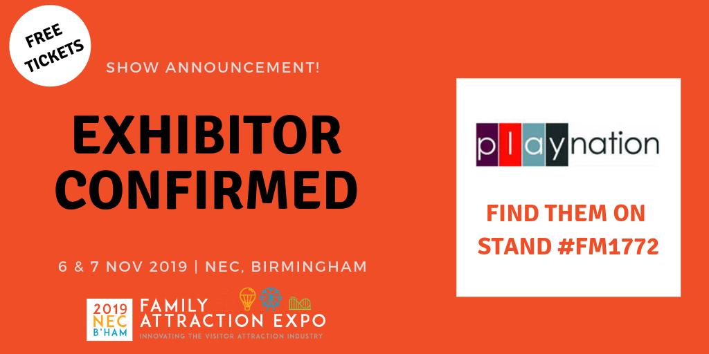 FamilyAttractEx's tweet image. 💥Exhibitor Confirmed!💥 

Playnation own and operate some 20,000 amusement machines across over 1,700 sites in the UK.

Follow them @PlaynationLtd or visit playnation.co.uk!

#TheFamilyAttractionExpo
#FM1772