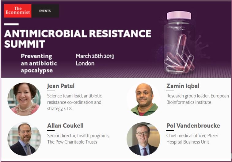 EconomistEvents's tweet photo. How can data enhance our understanding of the epidemiology of resistant organisms? Next up we have Jean Patel from @CDCgov, @ZaminIqbal from @emblebi, @coukell from @pewtrusts and @polvandenb from @Pfizer at our #EconAMR panel "BETTER DATA, BETTER KNOWLEDGE?" #AMR #CombatingAMR https://t.co/4yMRODAiAE