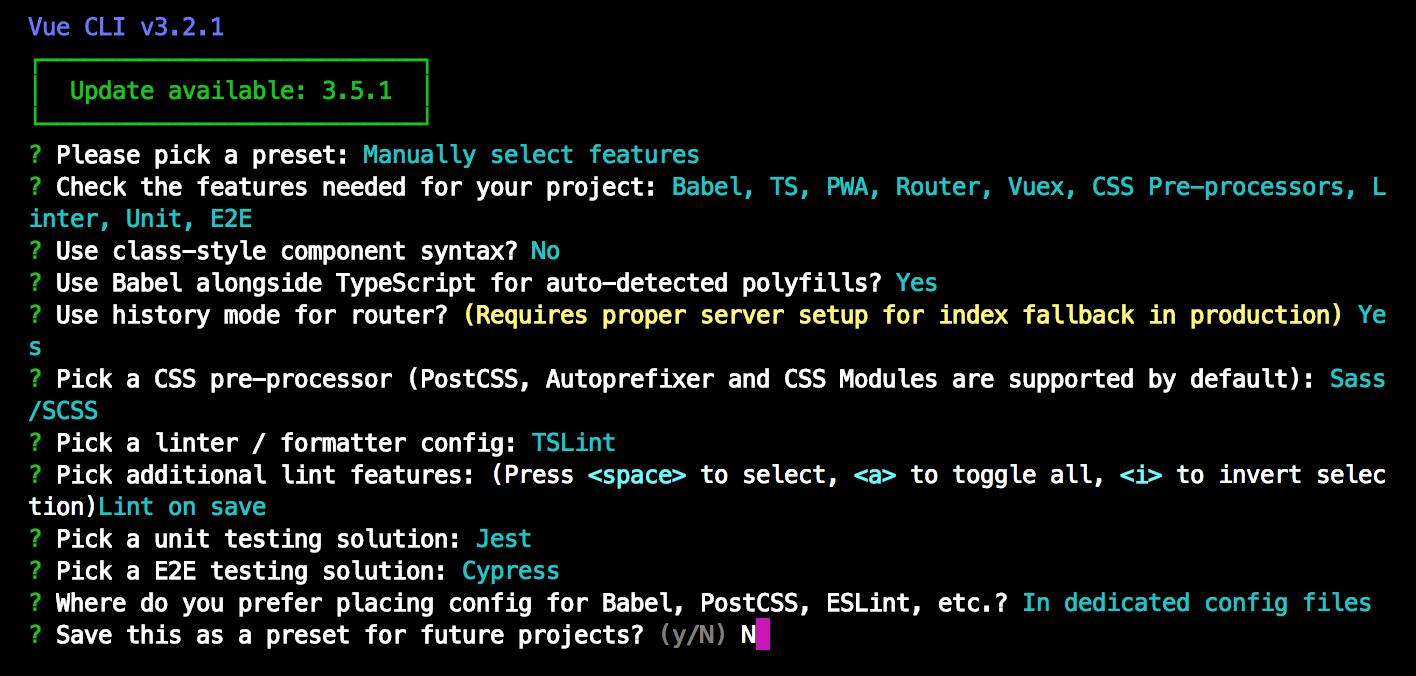 swyx 🤖 on Twitter: "Vue CLI options guide you through a host of modular settings and at the end prompt you to save your selections. well fricking done. cc @iansu https://t.co/v3OgzeTSY9" / swyx 🤖 on Twitter: "Vue CLI options guide you through a host of modular settings and at the end prompt you to save your selections. well fricking done. cc @iansu https://t.co/v3OgzeTSY9" /