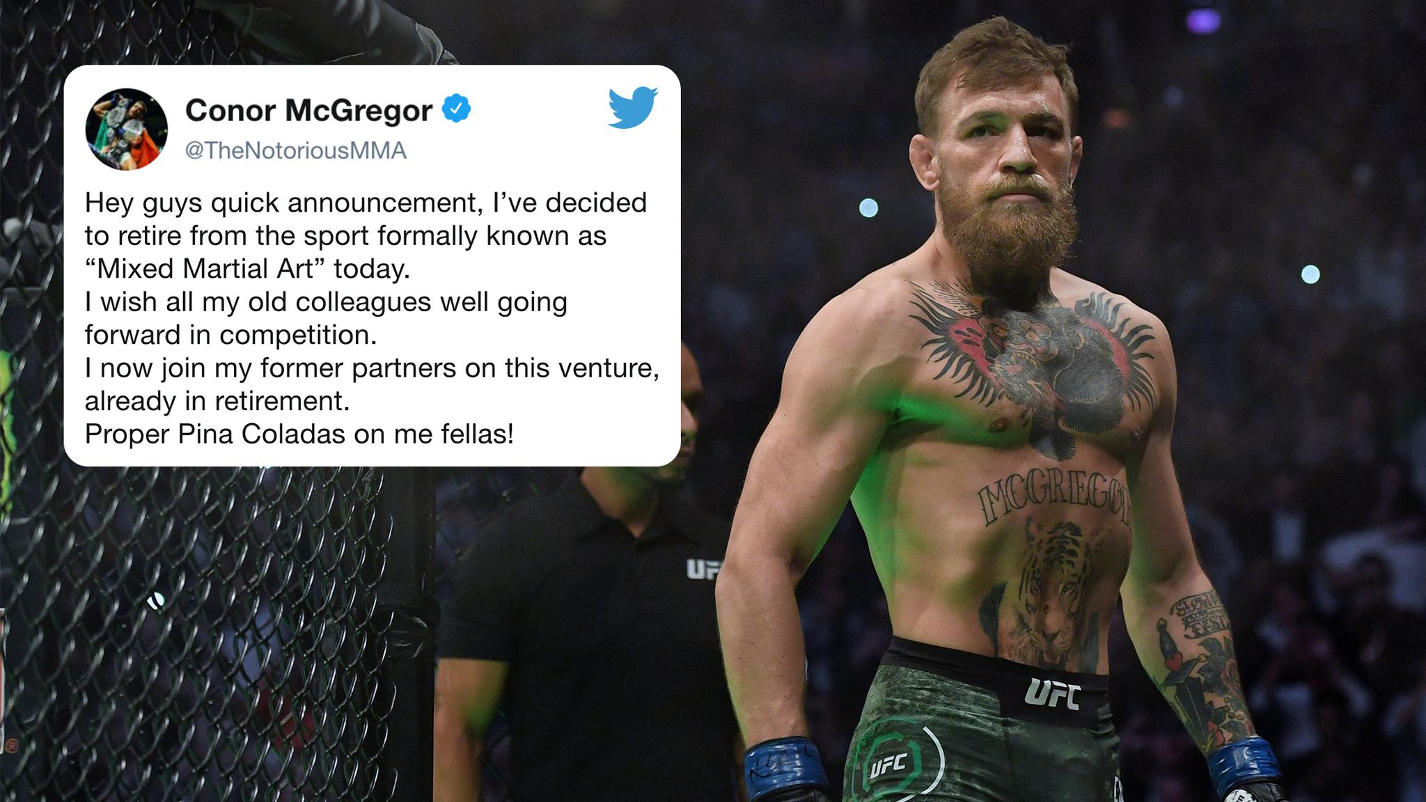 Sportscenter Conor Mcgregor Tweets That He Has Decided To Retire From Mma