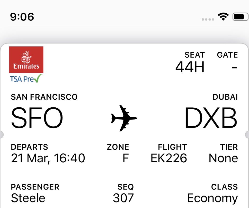 roys1172's tweet photo. @emirates wonder how they’re so good. Flight sfo to Dubai no internet 15+ hours, money back please https://t.co/UsAO5FmKPQ