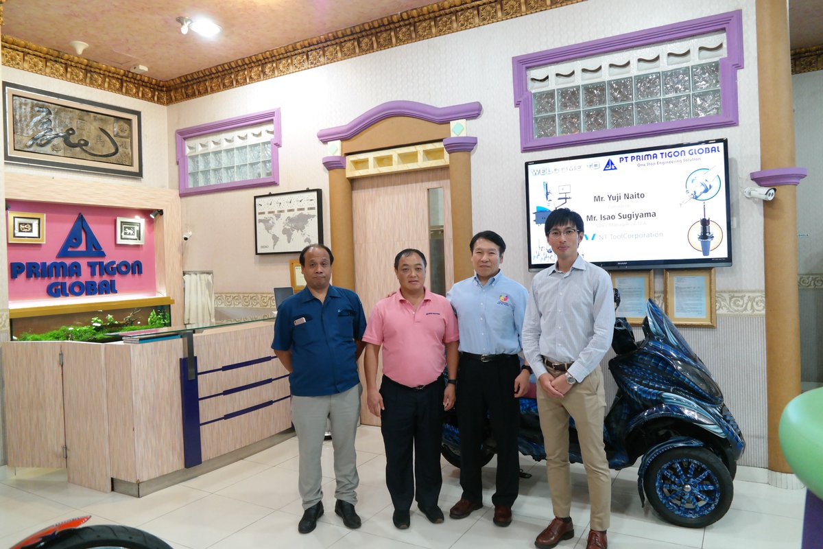 primatgnglobal's tweet photo. Kunjungan Mr. Yuji Naito ( President )
dan Mr. Isao Sugiyama ( Sales Manager of SEA )
dari NT Tool Coorporation
#primatigonglobal #primatooling #nanocoatingindonesia #primatigonindonesia
#nttool #corporation #millingchuck #NTmevius #cuttingtools #manufacturing https://t.co/p5vOuH1tMh