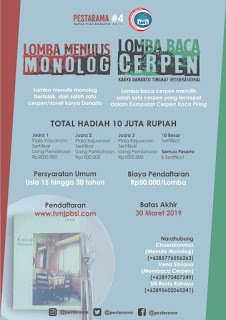 Lomba Baca Cerpen dan Menulis Naskah Monolog HMJ PBSI UIN JAKARTA 2019 ift.tt/2FAq1lt #FestivalFair #Event #Infolomba #Lomba #Info #Kompetisi #Sayembara