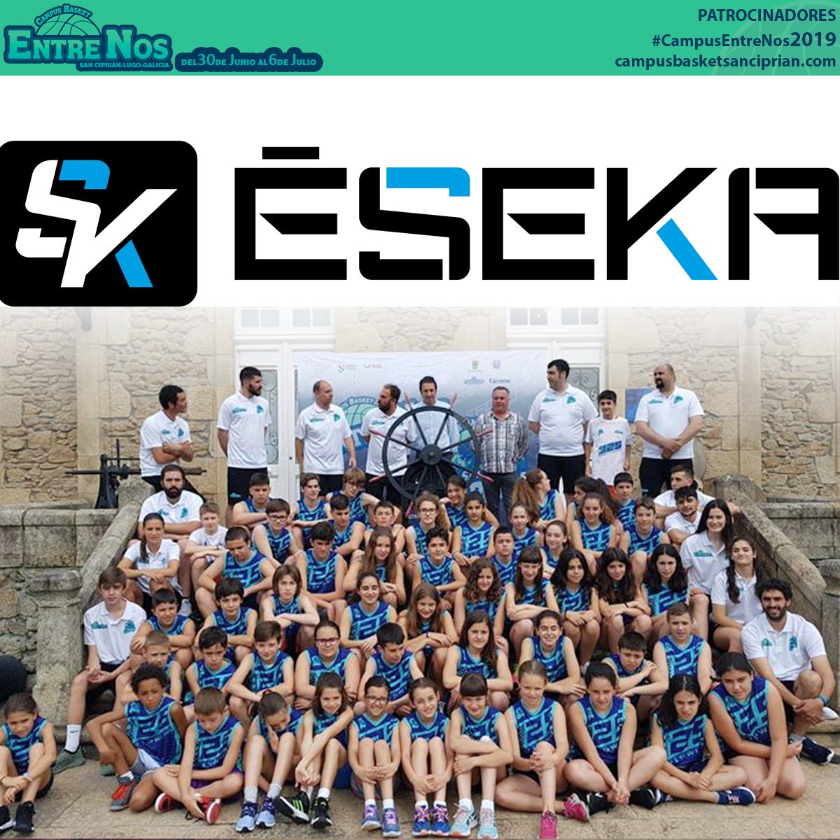 Campus_EntreNos's tweet photo. 🏀❗PATROCINIOS ❗🏀ÉSEKA SPORTS
Nos vestirán en ésta edición #CampusEntreNos2019 nuestros amigos y compis de #ésekaspots.Agradecidos por su colaboración y confianza. Ropa de deportiva de calidad hecha aquí en Galicia.
#campusbasket 
#campusbaloncesto 
#campusgalicia 
#verano2019 https://t.co/OMpfdnZn6W