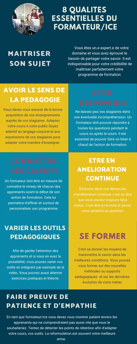 OkSolutionAix's tweet photo. 📌 [INFOGRAPHIE] Les 8 qualités d'un bon formateur 
Pensez-vous à d'autres qualités indispensables ? https://t.co/amgYPLJH6W