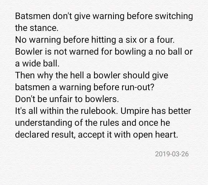 ashish_dn2's tweet photo. In a batsmen friendly rules game, if a bowler is claiming a run-out well within the rulebook, what's the all fuss about? Umpire gave him out not RA.@ShaneWarne @KP24 @Eoin16 @ICC @BCCI @IPL @ashwinravi99 @josbuttler https://t.co/tHuDN35E7S