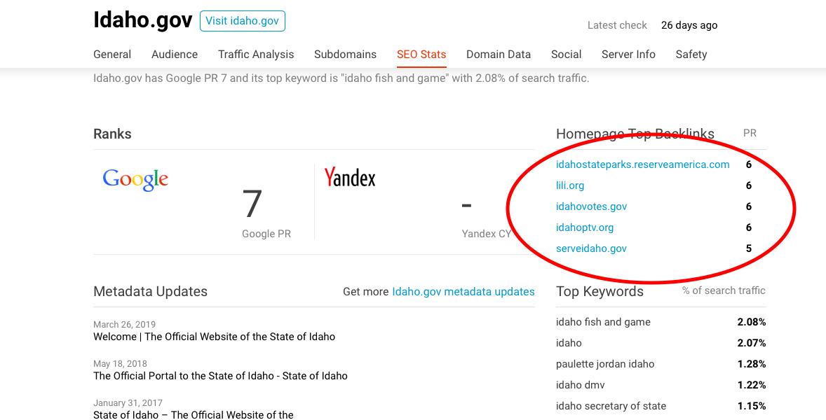 IDAHO - who is visiting your state govt sites? are your voter databases secure? Idaho./gov = USA Canada IdahoTOP BACKLINKS:Idaho state parks = USA Canada Germany