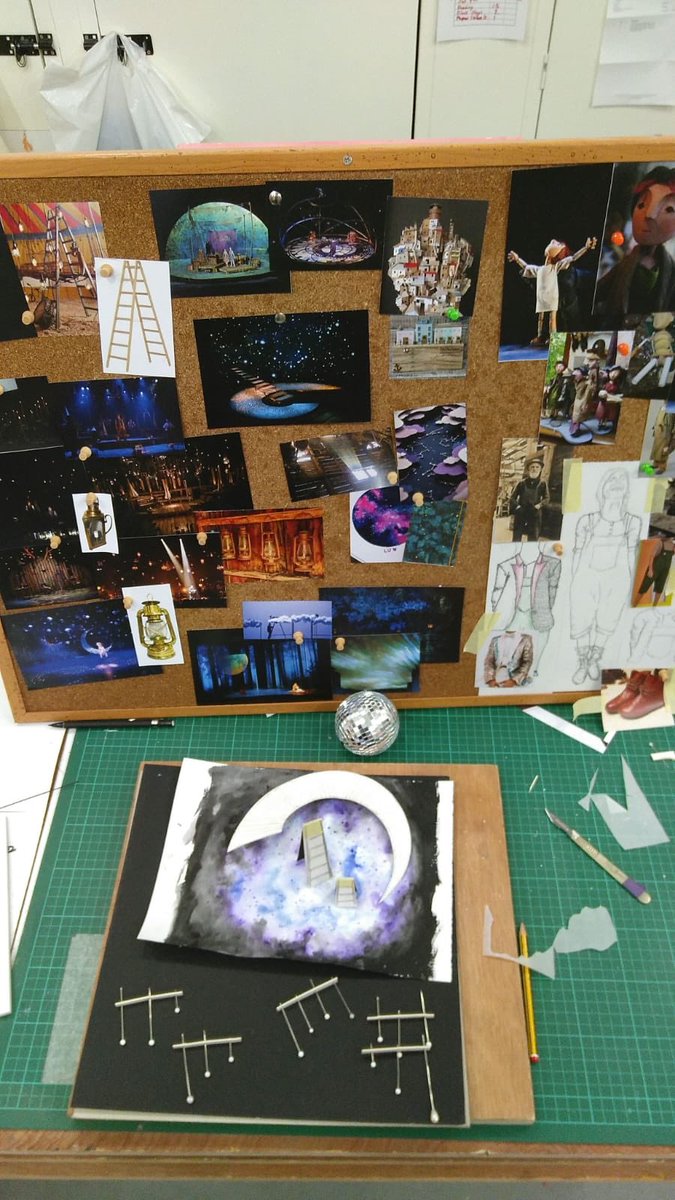 The team are cracking on with rehearsals for Stella. Look at this beautiful mood board for the design. It’s going to look 💜🌚