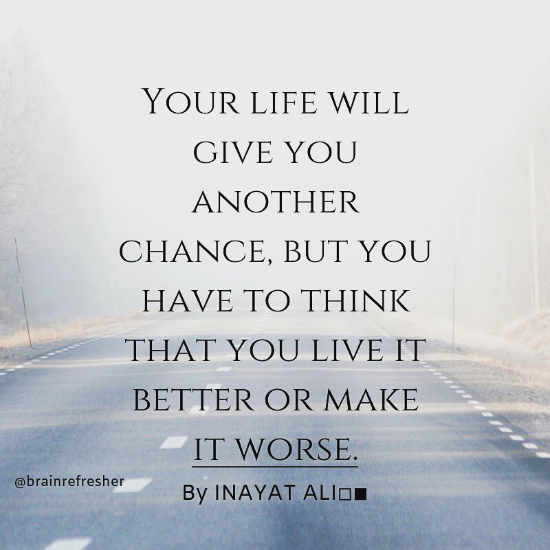 brainrefresher's tweet image. Your life will give you another chance, but you have to think that you live it better or make it worse.
#brainrefresherbyik #quotesbyik #quotesaboutlife #quotes #quoteoftheday #quotesdaily #quoteslover #thoughts #thoughtoftheday #positivethoughts #latenightthoughts