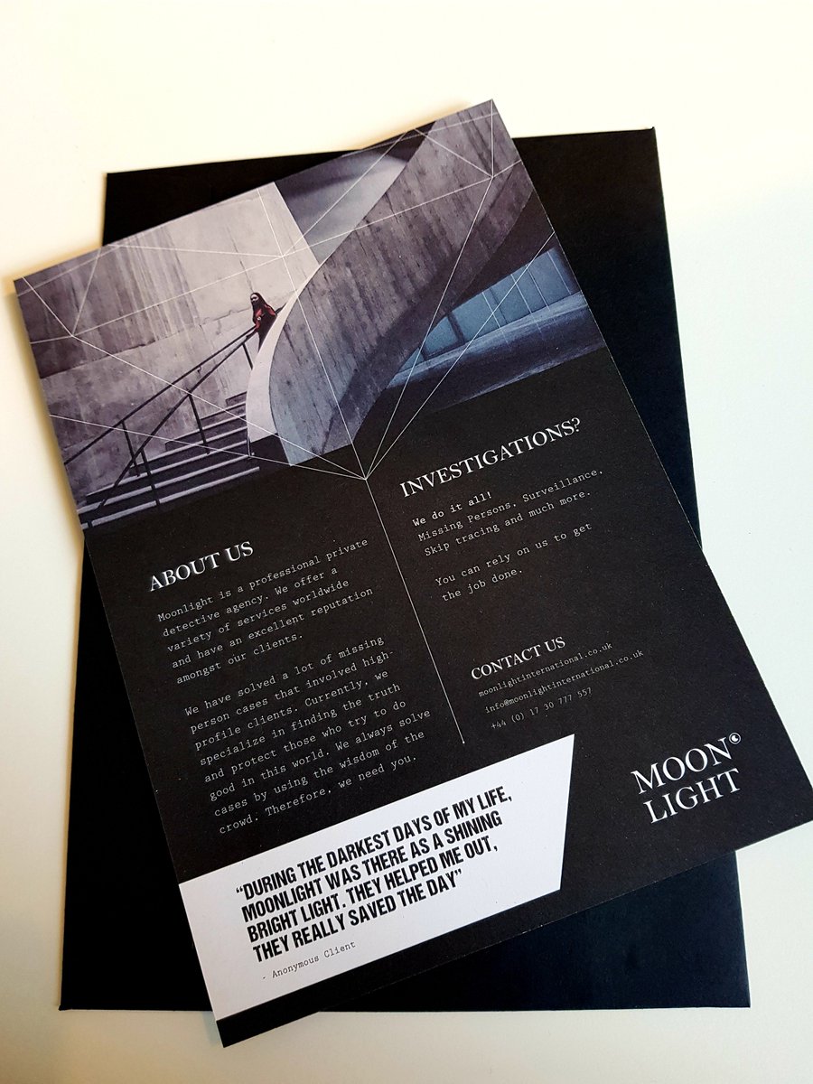 Moonlight detective agency: finding the truth and protect those who try to do good in this world. Wil jij helpen met hun zoektocht naar Sarah? Boek dan onze city story game met Londen als speelveld: travelinventive.nl/topic/citystor…