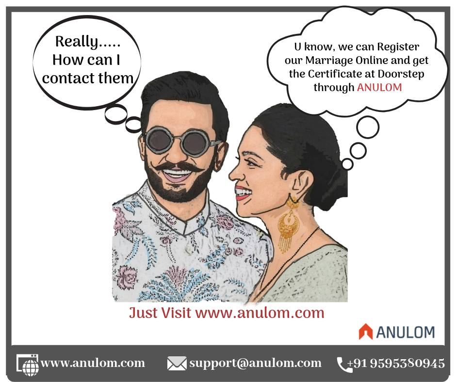 Anulom_Tech's tweet photo. Marriage ceremony can be a tiring affair but registration is definitely not.

ANULOM helps in easy online marriage registration process &amp; that too at your Doorstep. 

#onlinemarriageregistration #marriage #marriagecertificate #digitalindia #anulom #deepveer https://t.co/ef0scGvCd5